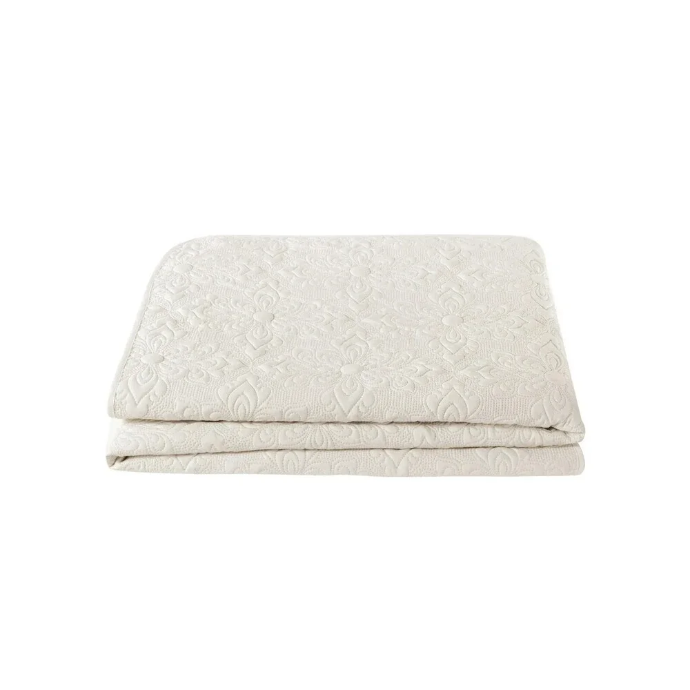 VCNY Home Caroline Quilt Set Full/Queen White Embossed Floral 3-Piece BED62